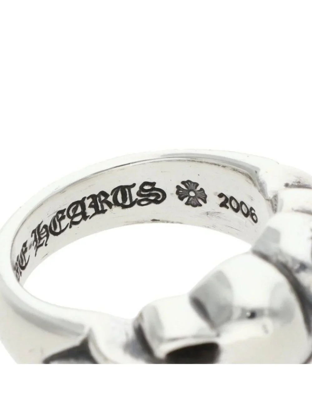 Chrome Hearts Flrl Crs Hrt Floral Heart Silver Ring